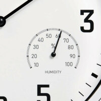 Miraval Wanduhr 250 mm leise mit Thermo-/Hygrometer
