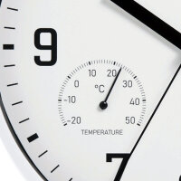 Miraval Wanduhr 250 mm leise mit Thermo-/Hygrometer