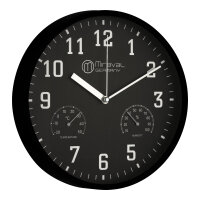 Miraval Wanduhr 250 mm leise mit Thermo-/Hygrometer
