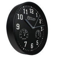 Miraval Wanduhr 250 mm leise mit Thermo-/Hygrometer