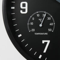 Miraval Wanduhr 250 mm leise mit Thermo-/Hygrometer