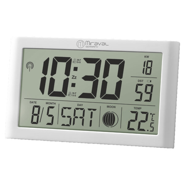 Miraval LCD Funkwanduhr mit Countdown-Timer & Mondphase