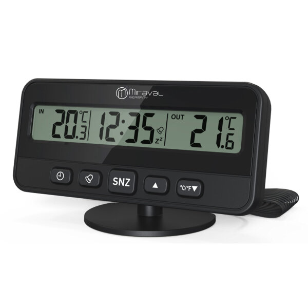 Miraval Digitales Autothermometer mit Außensensor & Alarm