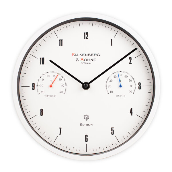 Falkenberg & Söhne Funkwanduhr mit Thermo-/Hygrometer DCF77