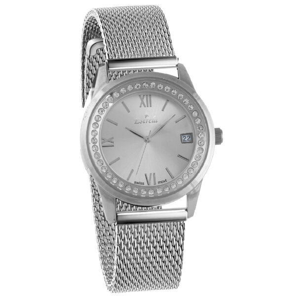 Damenarmbanduhr mit Edelstahlarmband Schweizer Präzisions-Uhrwerk - 2-0120-4