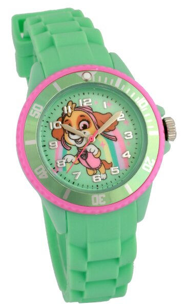 PAW Patrol Kinderarmbanduhr grün mit Silikonarmband 34 mm