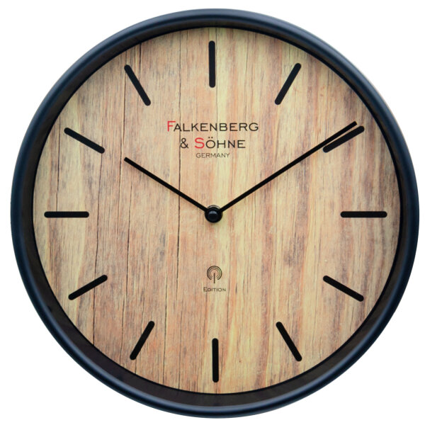 Falkenberg & Söhne Design Funkwanduhr 30 cm Holzoptik