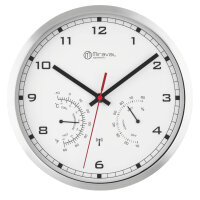 Miraval Funkwanduhr 250 mm Metall mit Thermo-/Hygrometer