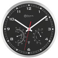 Miraval Funkwanduhr 250 mm Metall mit Thermo-/Hygrometer