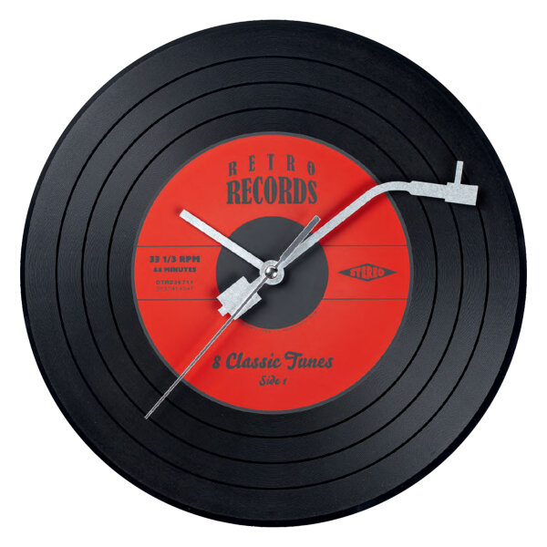 Miraval Schallplattenuhr 30 cm Wanduhr im Vinyl-Design