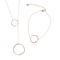 Schmuck-Set 925 Sterling Silber Halskette & Armband...