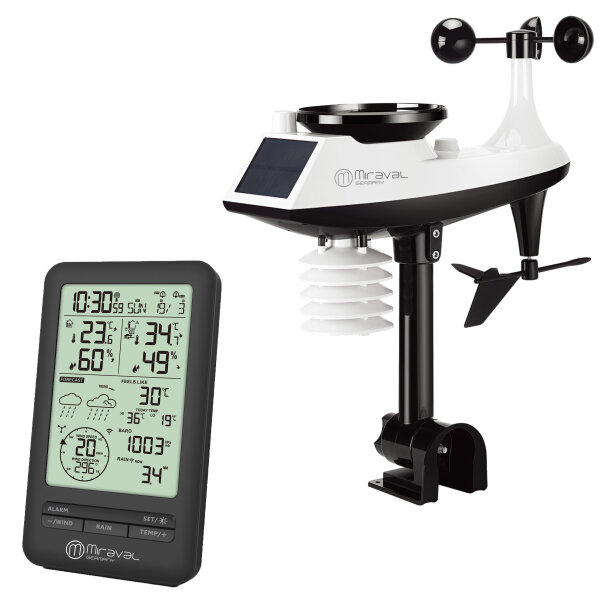 Miraval Profi Funk-Wetterstation mit Wetterhahn & Wind
