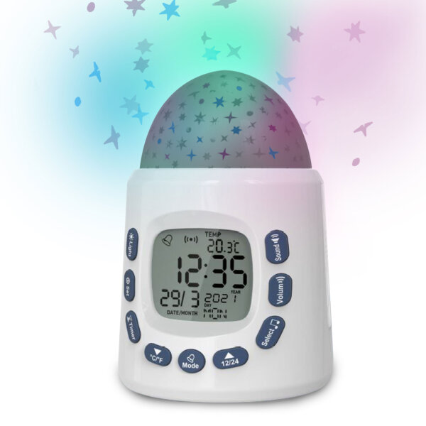 Sternen-Projektionswecker mit LED-Lichtprojektion & Musikfunktion