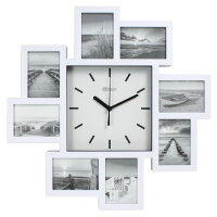 Miraval Funk-Bilderrahmenuhr Weiß DCF77 mit Fotorahmen