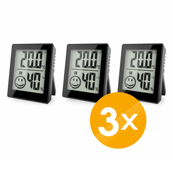 3x Thermo- / Hygrometer 3er Set - 4-MV0125-1-3