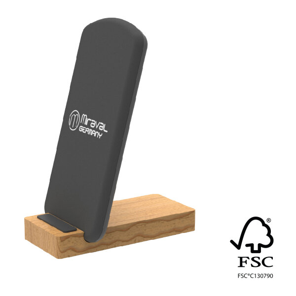 Miraval Wireless Charger 15W mit Bambus-Standfuß FSC