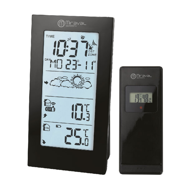 Miraval Funk-Wetterstation Basic mit Außensensor & DCF77 Funkuhr