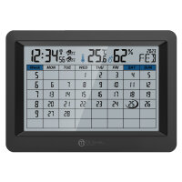 Miraval digitale Kalender Funk-Tischuhr mit Thermometer...