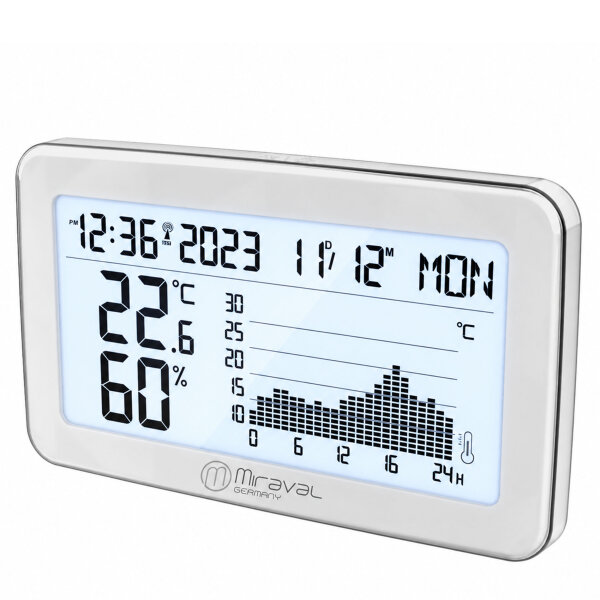 Miraval Thermo-Hygrometer mit Funkzeit & 24h Temperaturtrend
