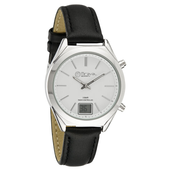 Miraval Funk-Armbanduhr Lederarmband 35 mm DCF77