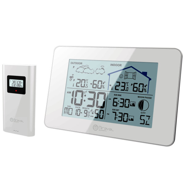 Miraval Design Funk-Wetterstation mit Außensensor