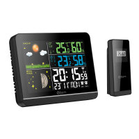 Miraval Funk-Wetterstation Farbdisplay schwarz mit Außensensor